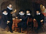 Guard Canvas Paintings - Four Governors of the Arquebusiers' Civic Guard